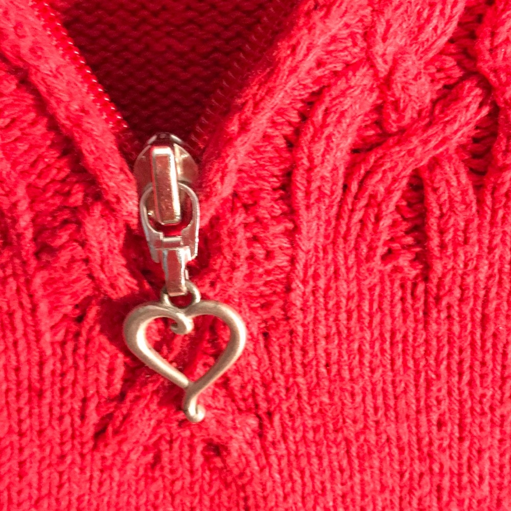 Coldwater Creek red 1/4 zip sweater - Picture 4 of 5